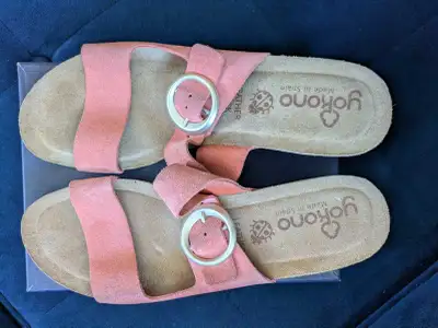 Yokono Pink Suede Wedge Sandals - Made in Spain size 9, View more