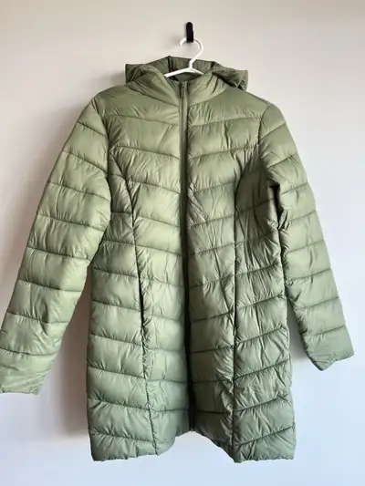 Women’s Long Puffer Jacket - Size Small - Olive Green, View more