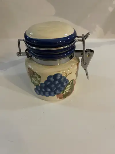Ceramic hinged cannister | Hand painted, View more