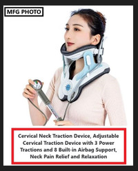 (NEW) Cervical Neck Traction Brace 8 Built-in Air Bag Supports