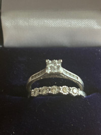 Diamond engagement ring and wedding band 