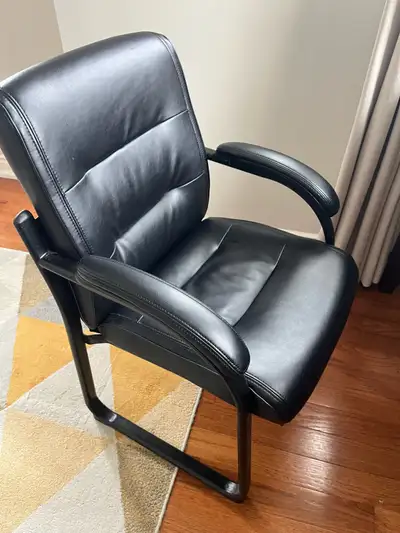 Black Leather Armchair / Office Guest Chair – Great Condition, View more
