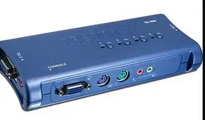 As Good As New TRENDnet TK-408 4Port PS2 KVM Switch Kit w/Audio, View more