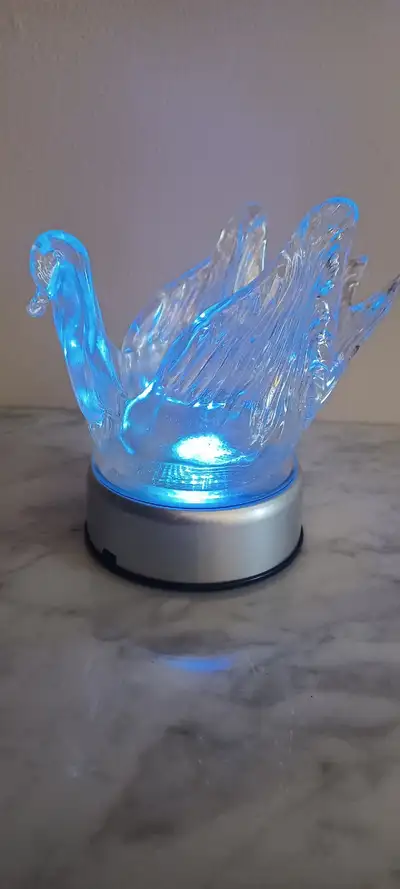 Vintage Handmade Glass Swan Candle Holder Light not incl. 4.25"H, View more