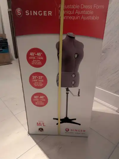 BRAND NEW in unopened box. Singer brand adjustable mannequin Sells for $200 + tax on Amazon Price is...