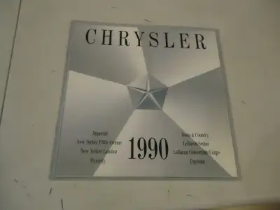 1990 Chrysler Full Line ales Brochure. New. 19 Pages. See Pictures. Features Imperial, New Yorker Fi...