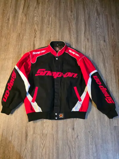 Snap-on Embroidered Racing Jacket, View more