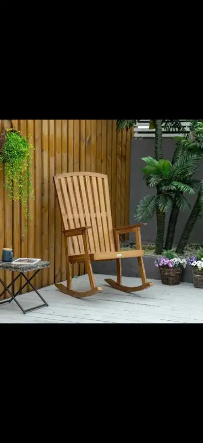 Wooden Rocking Chair, Fade-Resistant Patio Rocker Chair, View more