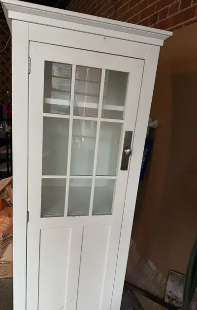 White Display Cabinet with Glass Door, View more