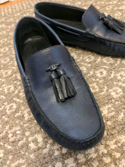 Zara Men leather navy shoes, size 43 ( 9 1/2), View more