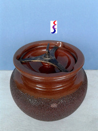 Vintage Brown Ceramic Humidor Possibly Clifton Tobacciana