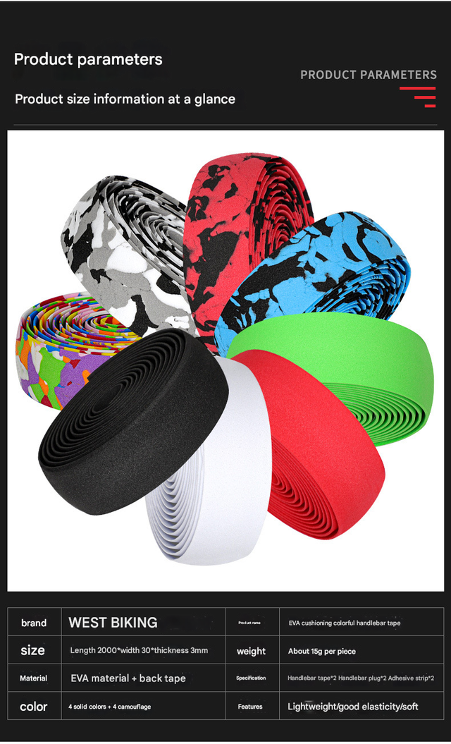 Road Bike Handlebar Tape, High-Elastic EVA Bar Tape in Clothing, Shoes & Accessories in City of Toronto - Image 5