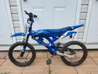 Bicyclette  de style Moto 6 ans à 12 ans. Bleu Neon 