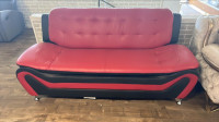 Liquidation Entrepôt! sofa Noir et Rouge Simili cuir