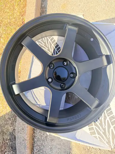 I am selling THREE of 18-inch TE37 replica rims, known for their iconic six-spoke design and matte b...