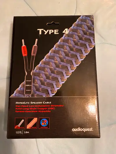 Audioquest Type 4 (3m/10 ft) (Banana-Banana) Speaker Cables, View more
