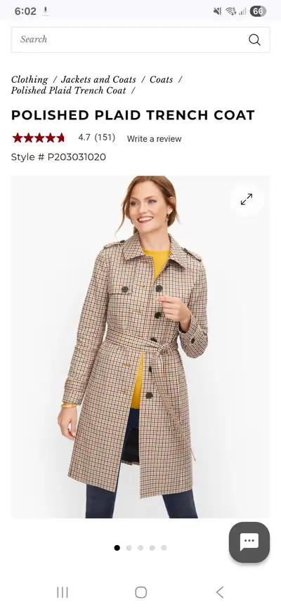 Talbots petite belted trench coat, size large petite (Lp), View more