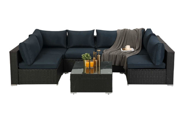 7 Piece Patio Set Sectional with Coffee Table in Patio & Garden Furniture in Markham / York Region - Image 2