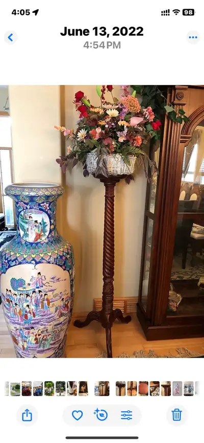 Vintage Torchiere Plant Stand , View more