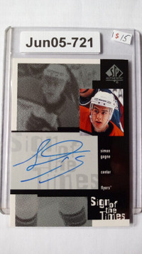 SIMON GAGNE 1999-00 SP AUTO. SIGN OF THE TIMES #SG Philadelphia