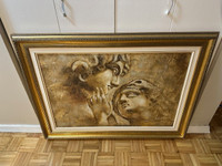 Antique Brush Hand Painted Gold Painting
