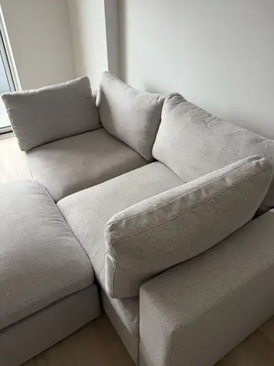 Cozey Light grey modular sofa with ottoman, View more