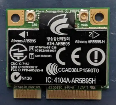Atheros 9285G 150Mbps 802.11n Wireless LAN Mini PCI Express Adapter General Features: Atheros AR9285...