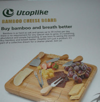 Utoplike Bamboo Crafted Cheese Board $35.