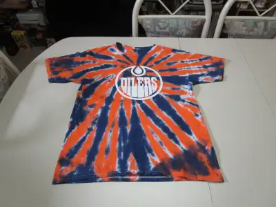 Edmonton oiler's tie dye t-shirt, youth XL, View more
