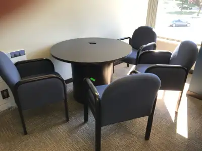 perfect condition office chair and table, View more
