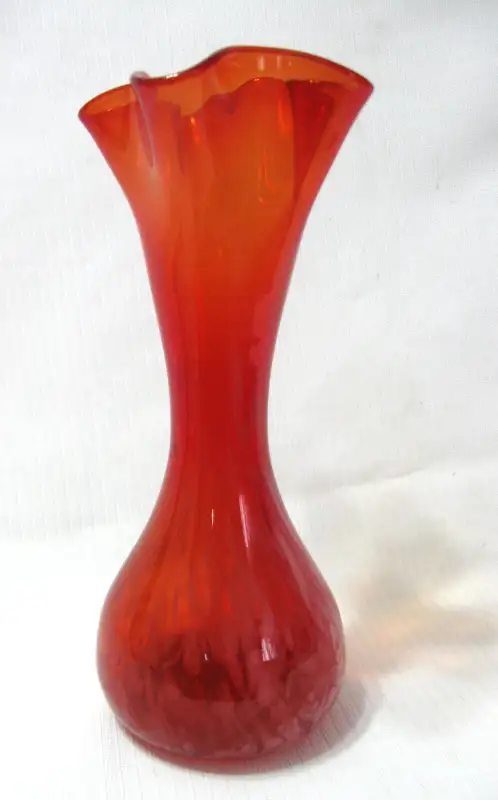 VASE en VERRE SOUFFLER VINTAGE AMBERINA BLOWN GLASS VASE c.1960 in Arts & Collectibles in West Island - Image 5