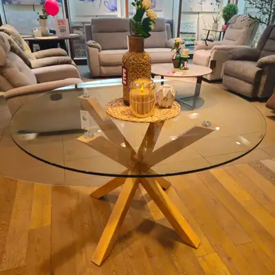 50% OFF! Round Glass Top Dining Table - DOT Lime Ridge Mall, View more