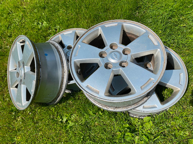 Chevy aluminum Rims x4 @ 16” in Tires & Rims in Thunder Bay