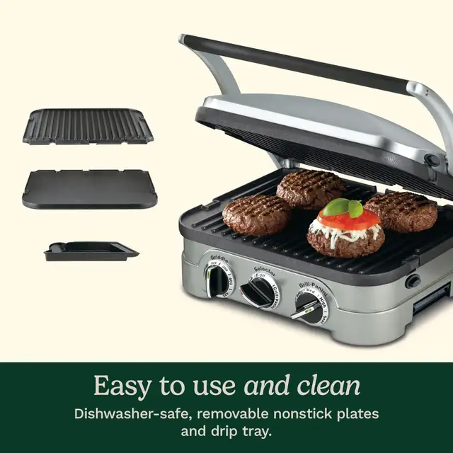 (Used-Fair) Cuisinart 5-in-1 Griddler with Reversible Nonstick G in Toasters & Toaster Ovens in Mississauga / Peel Region - Image 8