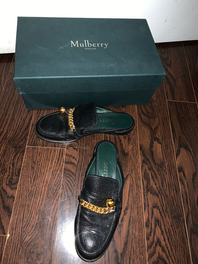 Authentic Mulberry Cambridge Chain Open-Back Leather Loafer #36 in Other in Markham / York Region - Image 2