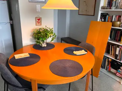 Attractive 46” Round Wooden Dining/Game Table with 18” Extension, View more