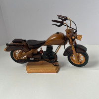 Handmade wooden motorcycle model