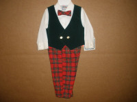 NEW!!! Boys Traditional Christmas Outfit with Bow Tie  Size 18 m