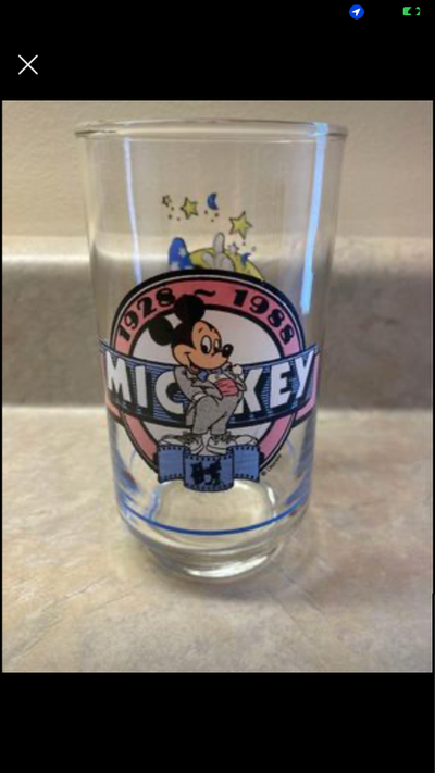 Vintage 1940 Disney Mickey Mouse Drinking Glass. Excellent like new condition with bright colours. N...