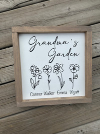 Made to order grandmas garden signs 