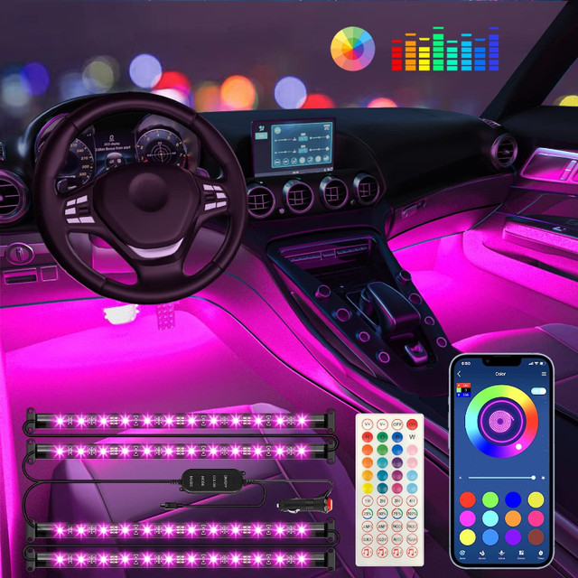 Interior Car LED Lights with Remote / App Control - Brand New in Other Parts & Accessories in Oakville / Halton Region