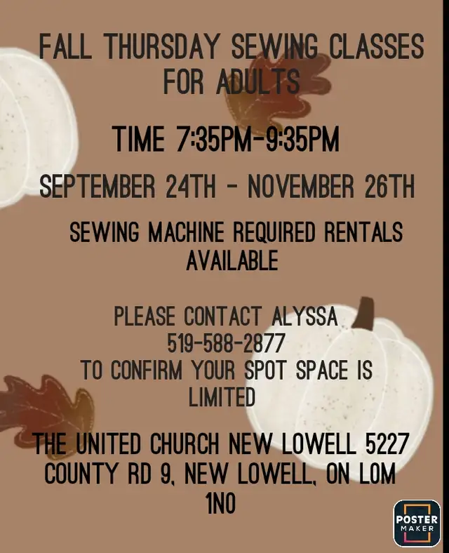 weekly sewing classes 545697175542835202