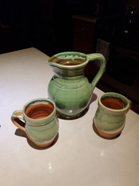 Potterie Sainte-Onge set, Acadian costume and prints