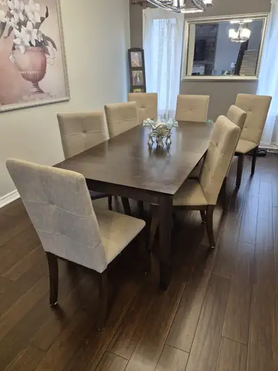 Solid Wood Dining Room Table with 8 Chairs, View more