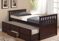 Storage Bed with Pull Out Trundle Bed  **BRAND NEW**