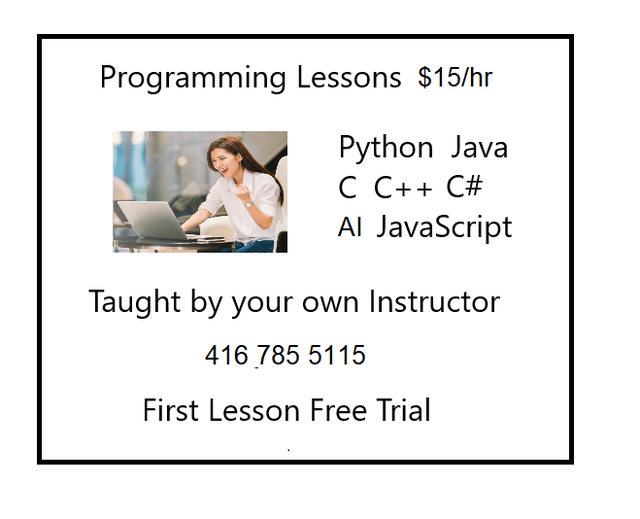 Programming Lessons for High School Students   $15/hr64645243733249121