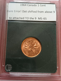 Extremely RARE error coin 1964 DOT Penny 