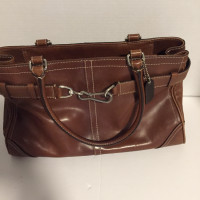 Coach Hamptons Brown smooth leather