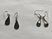 Antique 925 silver shell  earrings