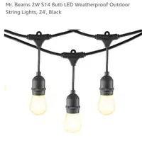  S14 Bulb LED Outdoor String Lights, 24ft